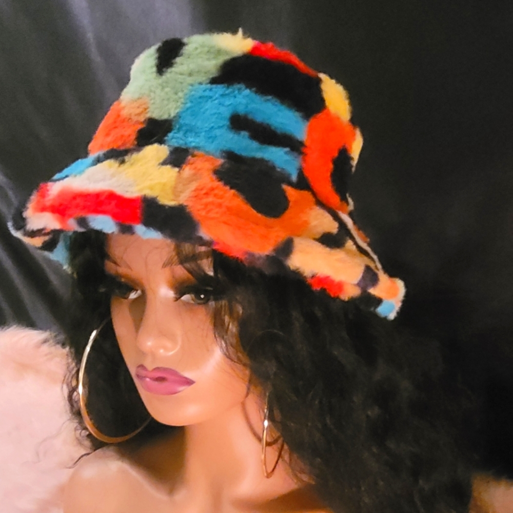 Multicolor Plush Teddy Hat